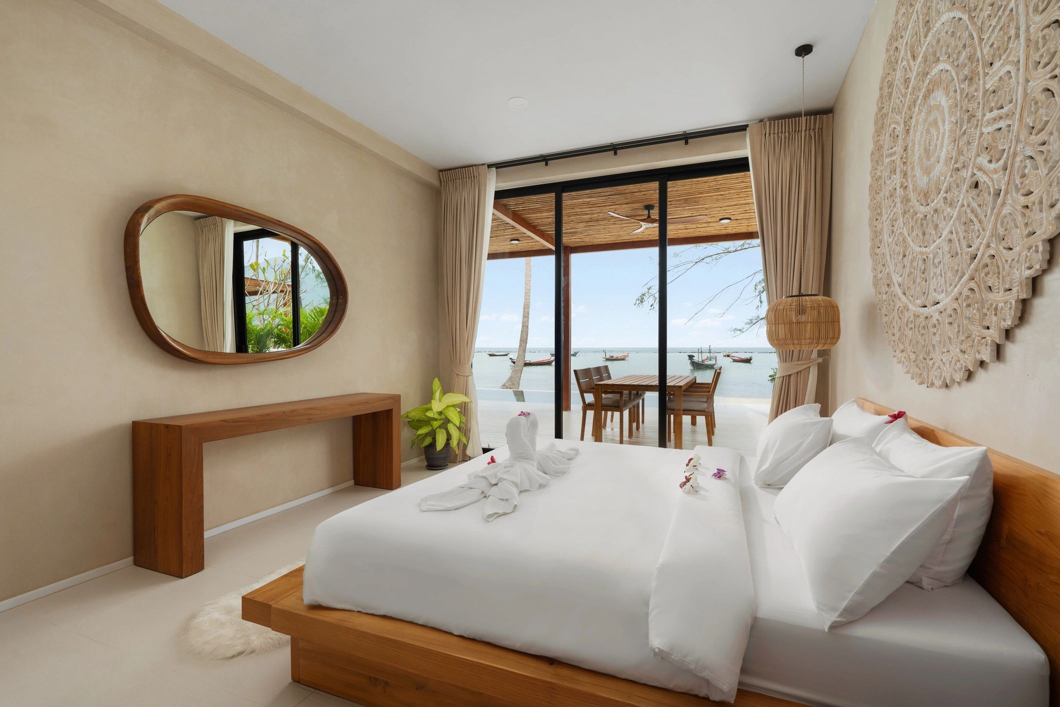 Comfortable bedroom in a homestay villa